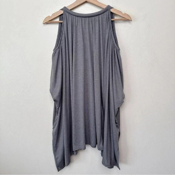 Deletta Anthropologie Womens M/L Tulay  Metallic Shimmer Cold Shoulder Top - Picture 13 of 13